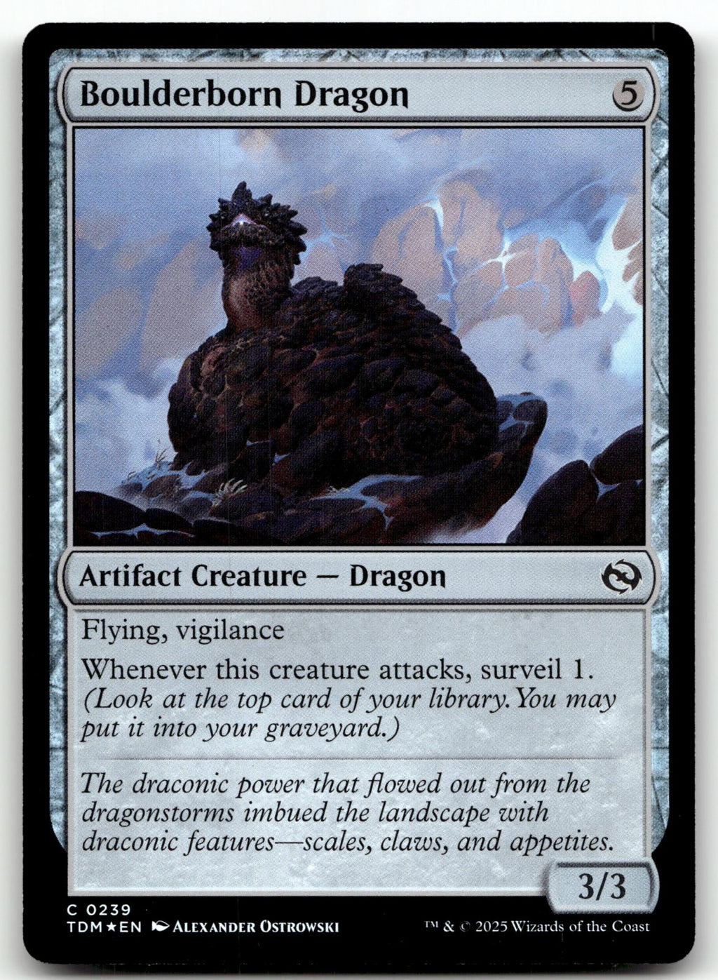 Boulderborn Dragon 239 Common Tarkir: Dragonstorm Magic: The Gathering Foil NM