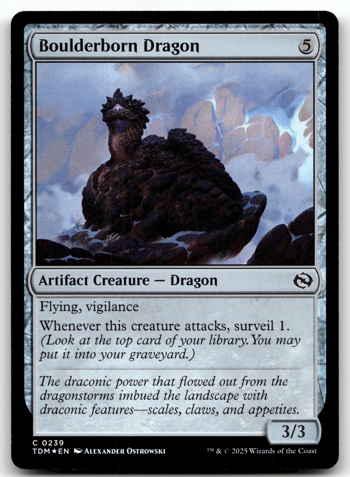 Boulderborn Dragon 239 Common Tarkir: Dragonstorm Magic: The Gathering Foil NM