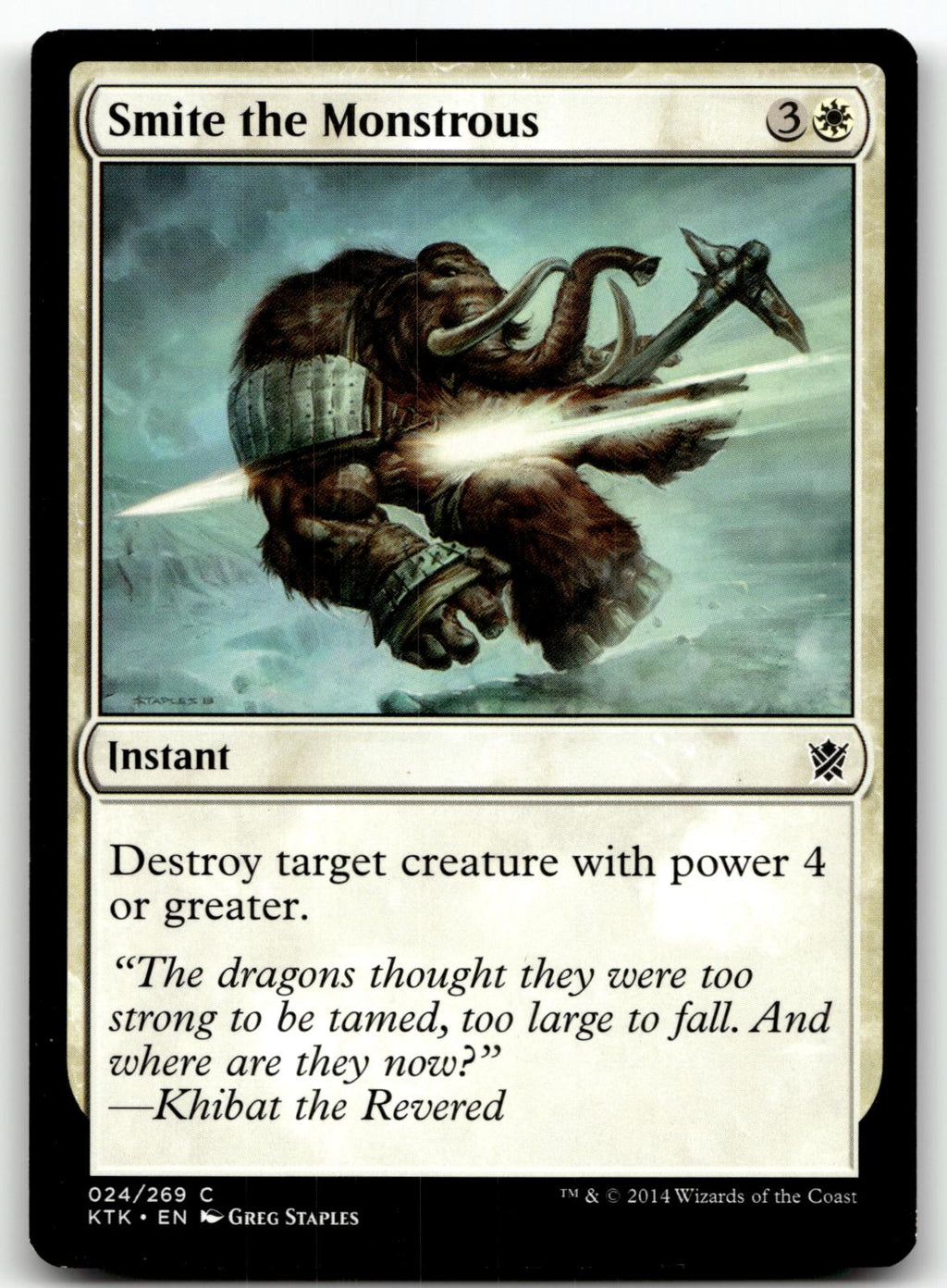 Smite the Monstrous 24 Common Khans of Tarkir Magic: The Gathering Near Mint