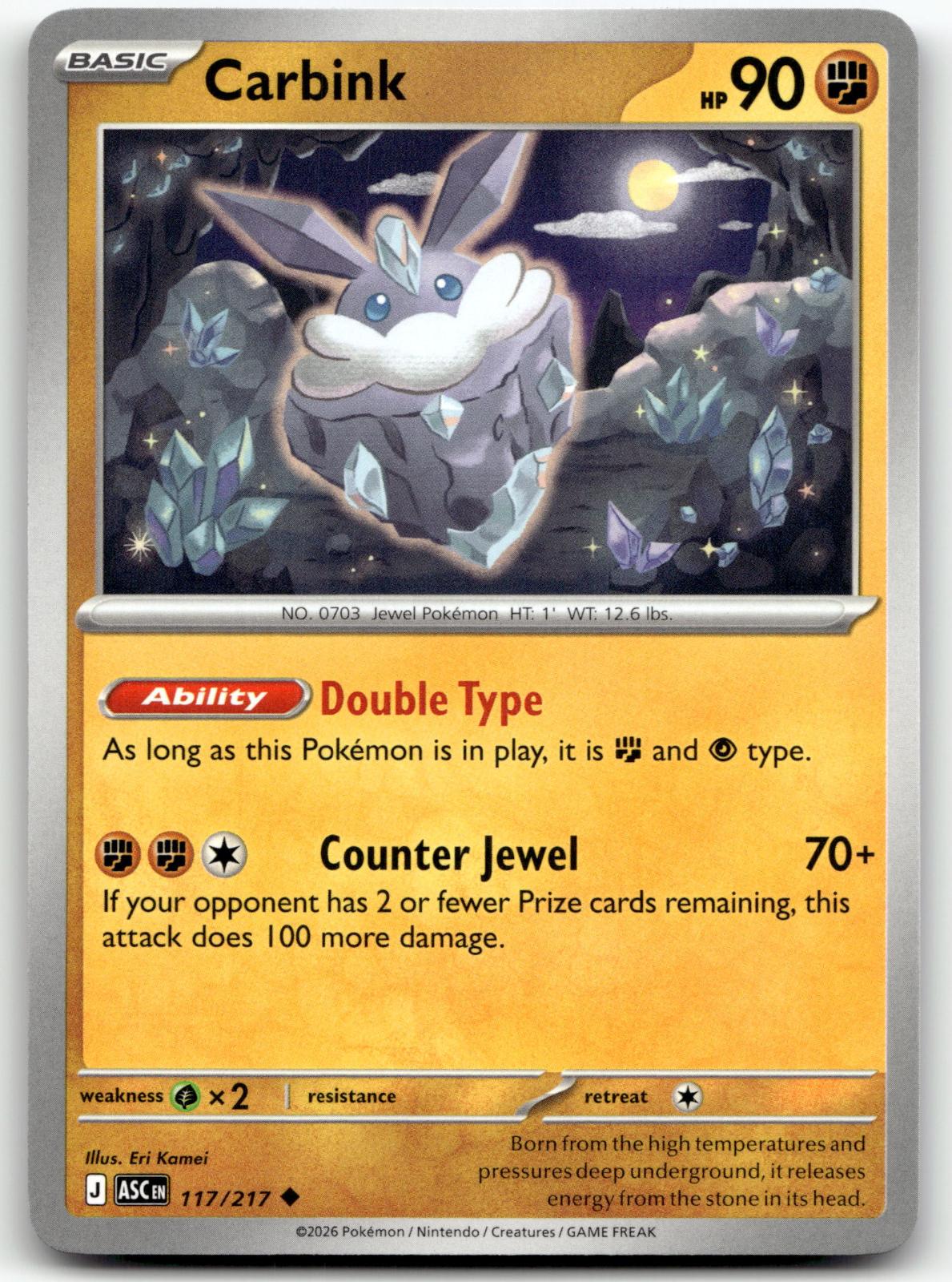 Carbink 117/217 Uncommon Ascended Heroes Pokemon Near Mint