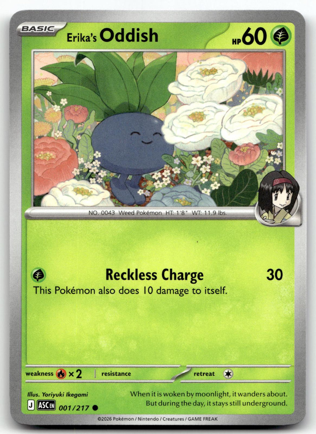 Erika's Oddish 001/217 Common Ascended Heroes Pokemon Near Mint