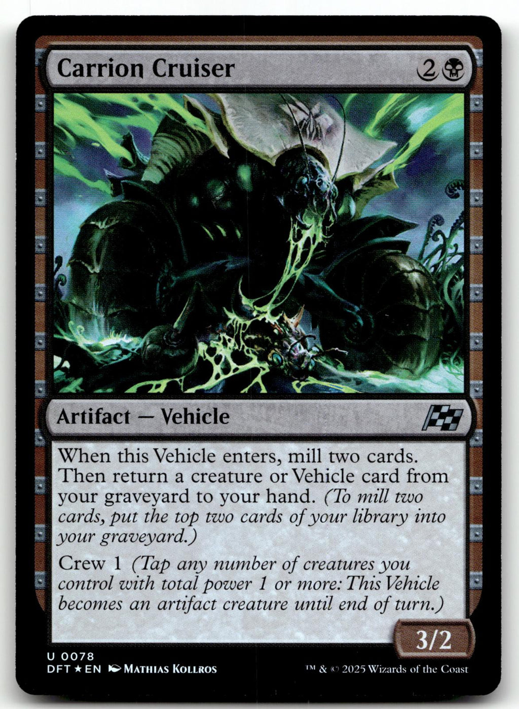 Carrion Cruiser 78 Uncommon Aetherdrift Magic: The Gathering Foil Near Mint