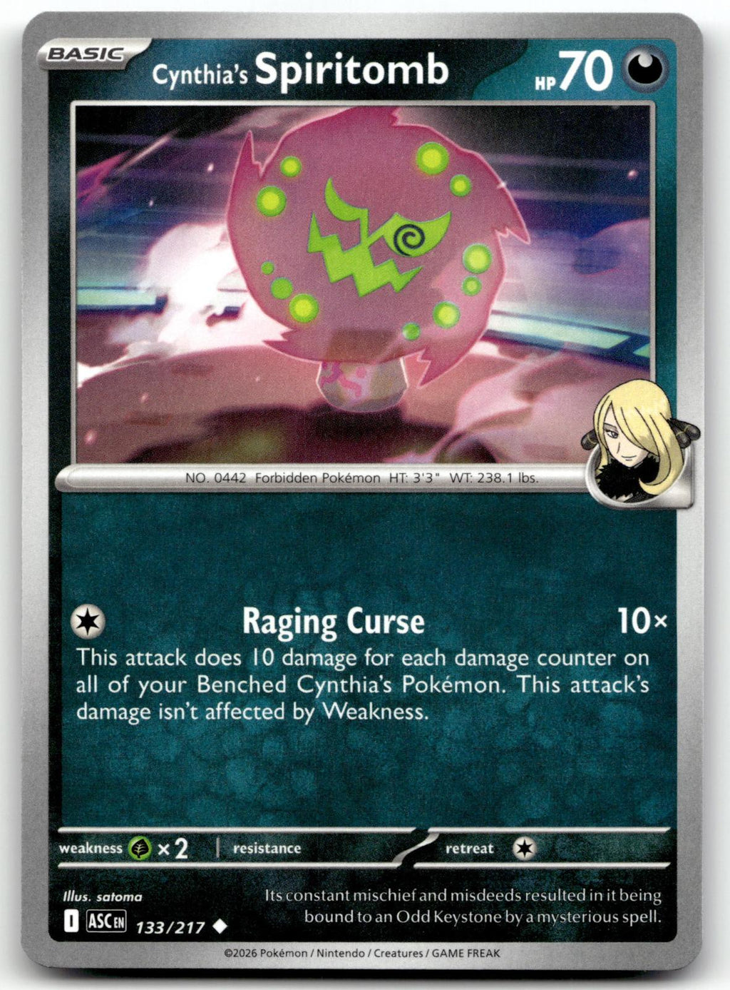 Cynthia's Spiritomb 133/217 Uncommon Ascended Heroes Pokemon Near Mint