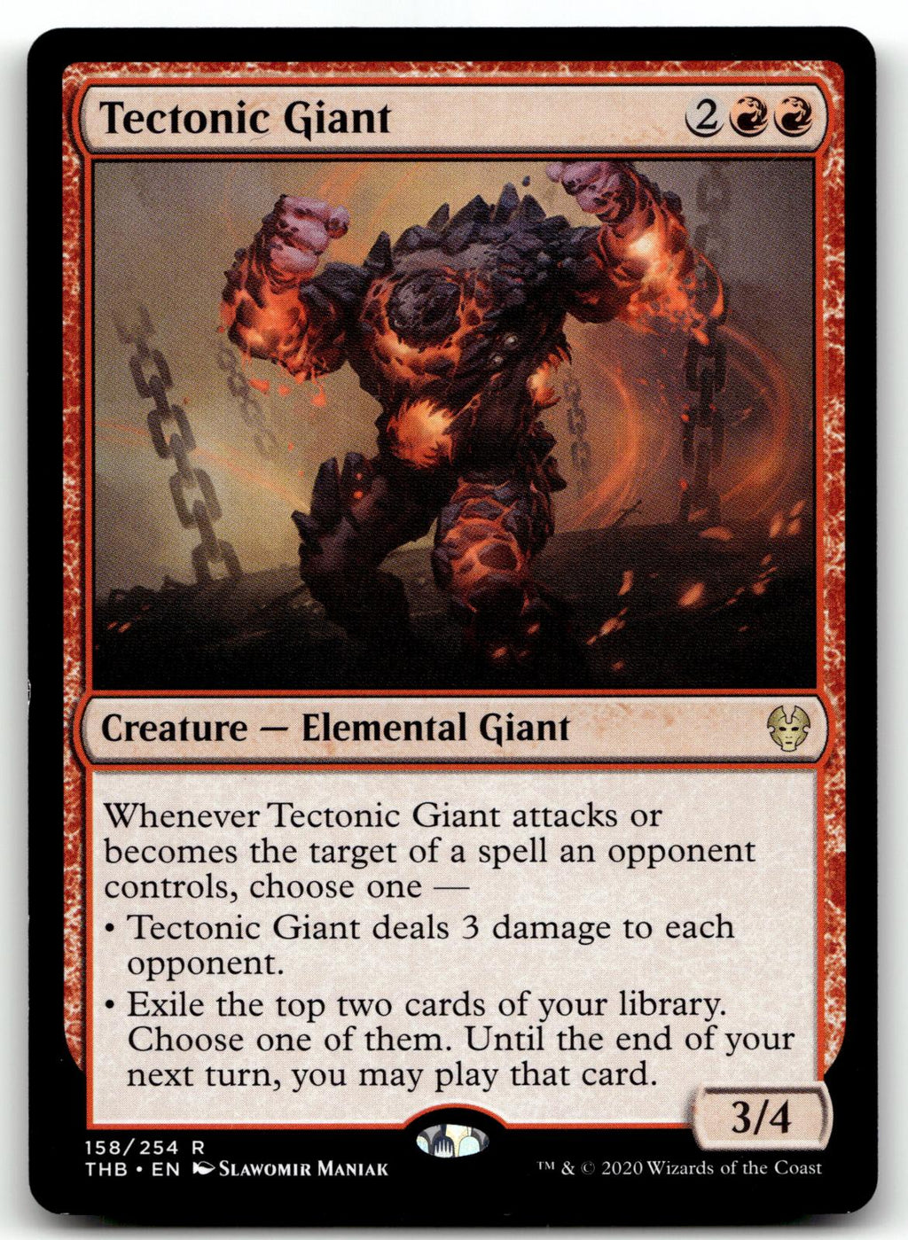 Tectonic Giant 158 Rare Theros Beyond Death Magic: The Gathering Near Mint