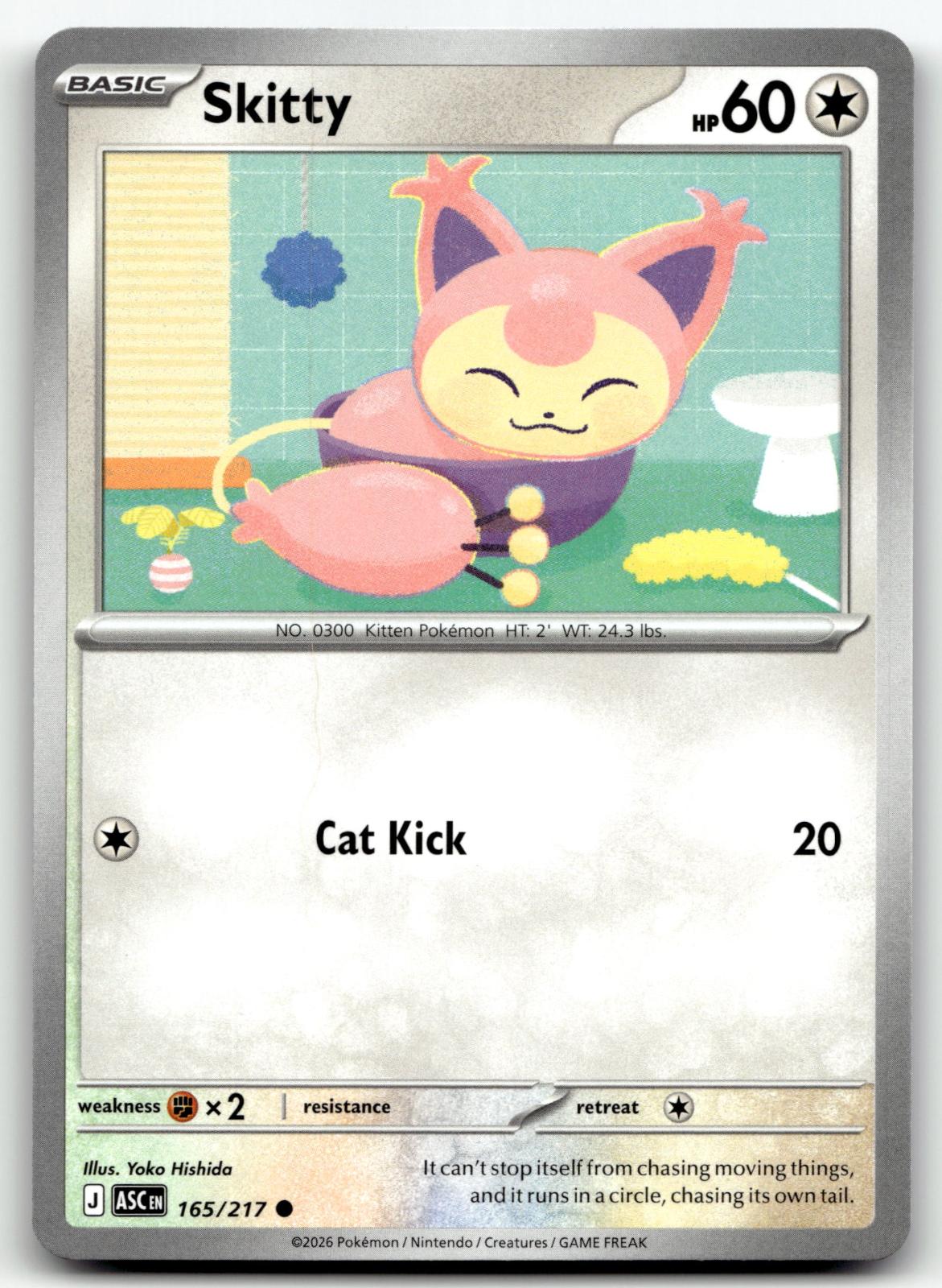 Skitty 165/217 Common Ascended Heroes Pokemon Near Mint