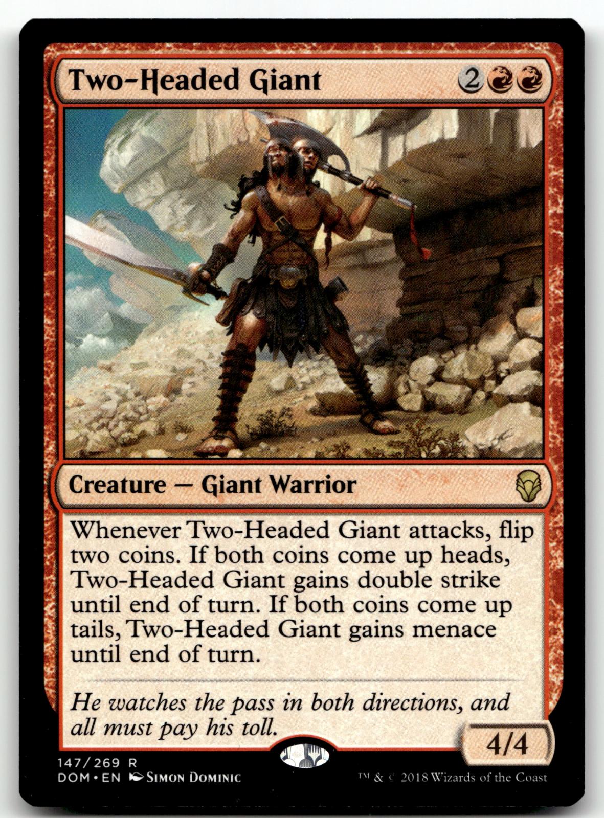 Two-Headed Giant 147 Rare Dominaria Magic: The Gathering Near Mint