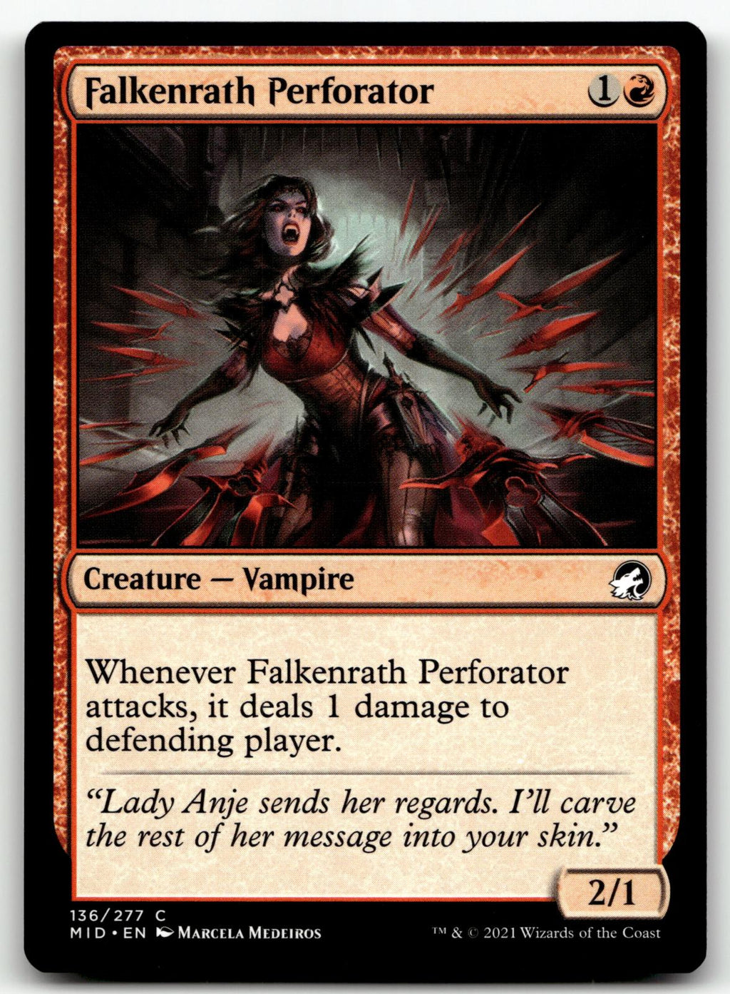 Falkenrath Perforator 136 Innistrad: Midnight Hunt Magic: The Gathering NM