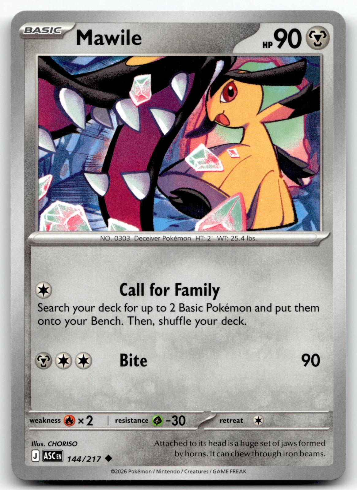 Mawile 144/217 Uncommon Ascended Heroes Pokemon Near Mint