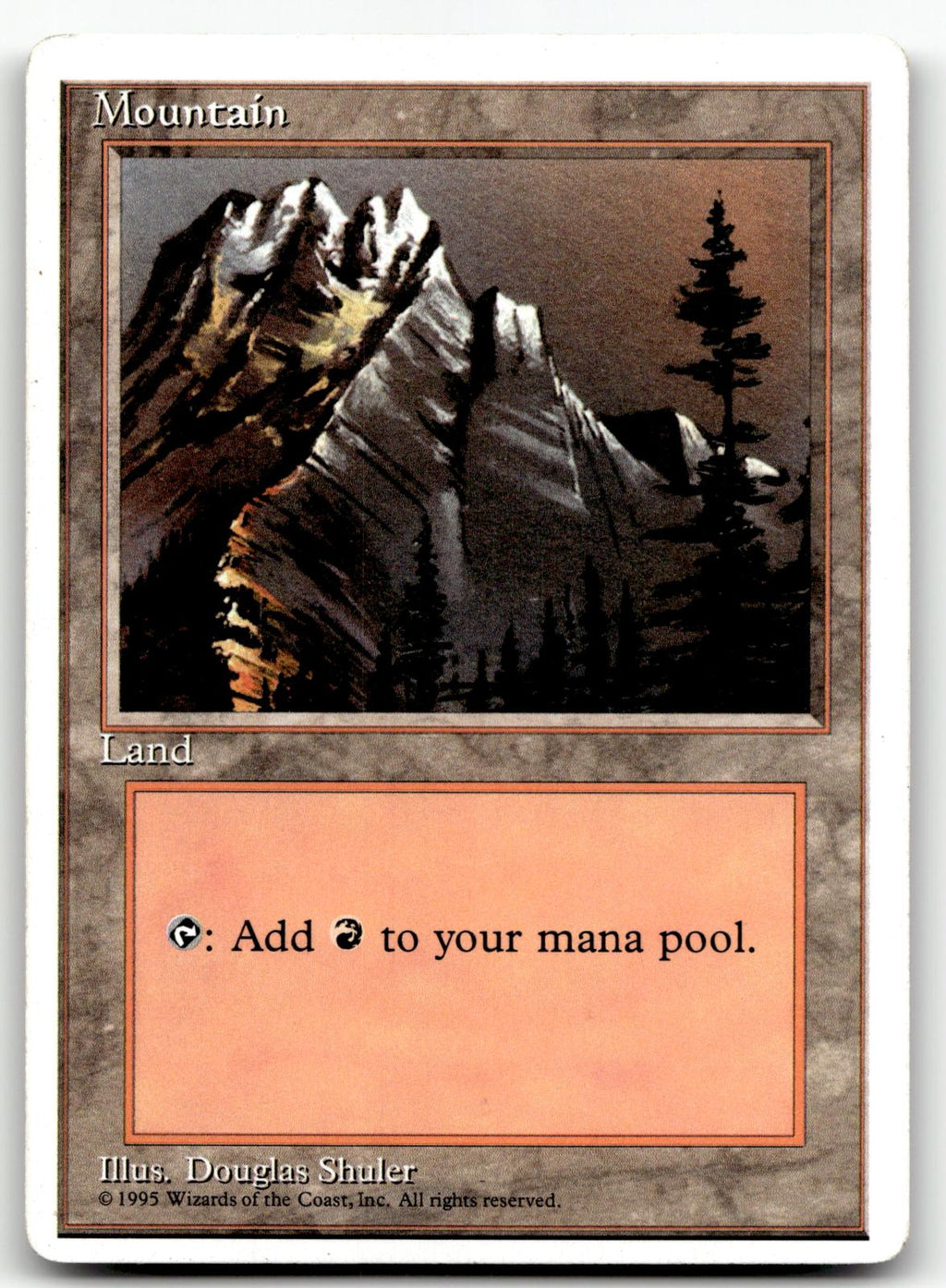 Mountain (A) 183 Land Fourth Edition Magic: The Gathering Near Mint