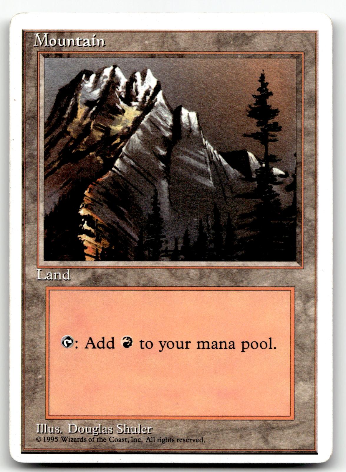 Mountain (A) 183 Land Fourth Edition Magic: The Gathering Near Mint