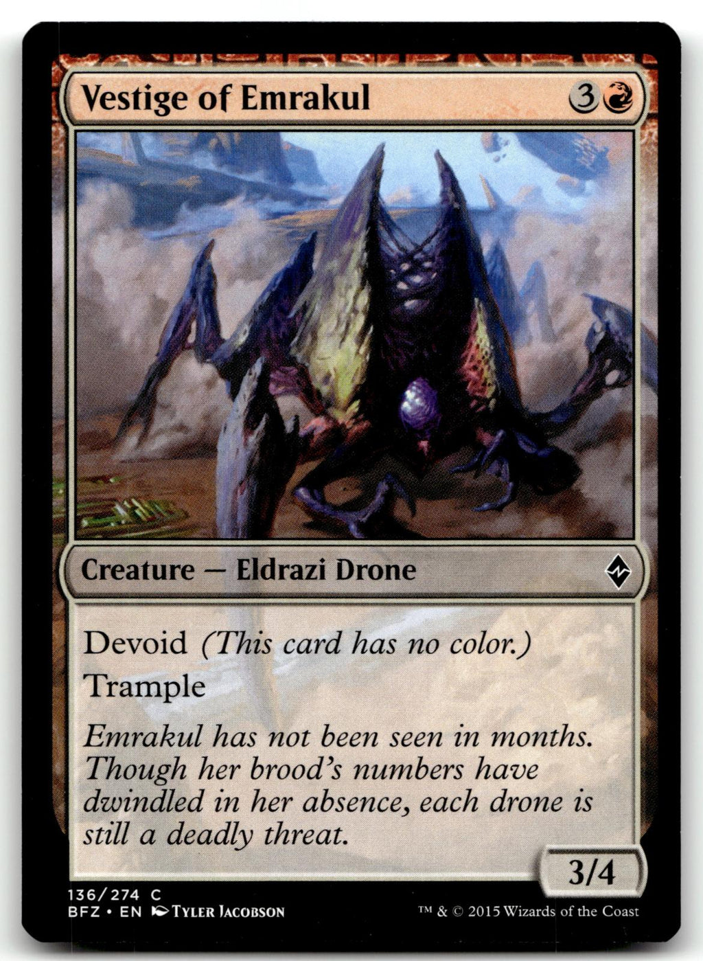Vestige of Emrakul 136 Common Battle for Zendikar Magic: The Gathering Near Mint