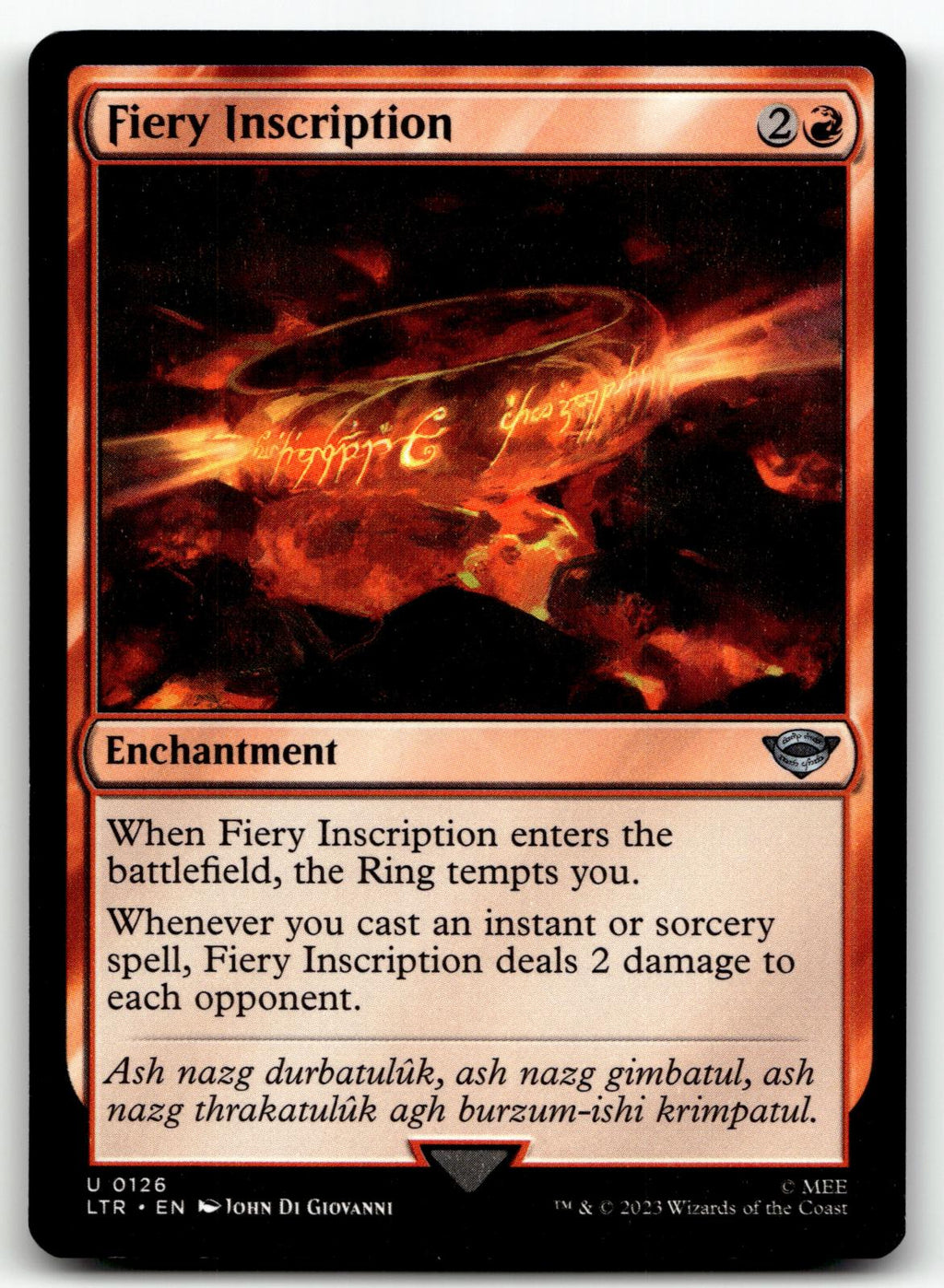Fiery Inscription 126 Universes Beyond: The Lord of the Rings: 