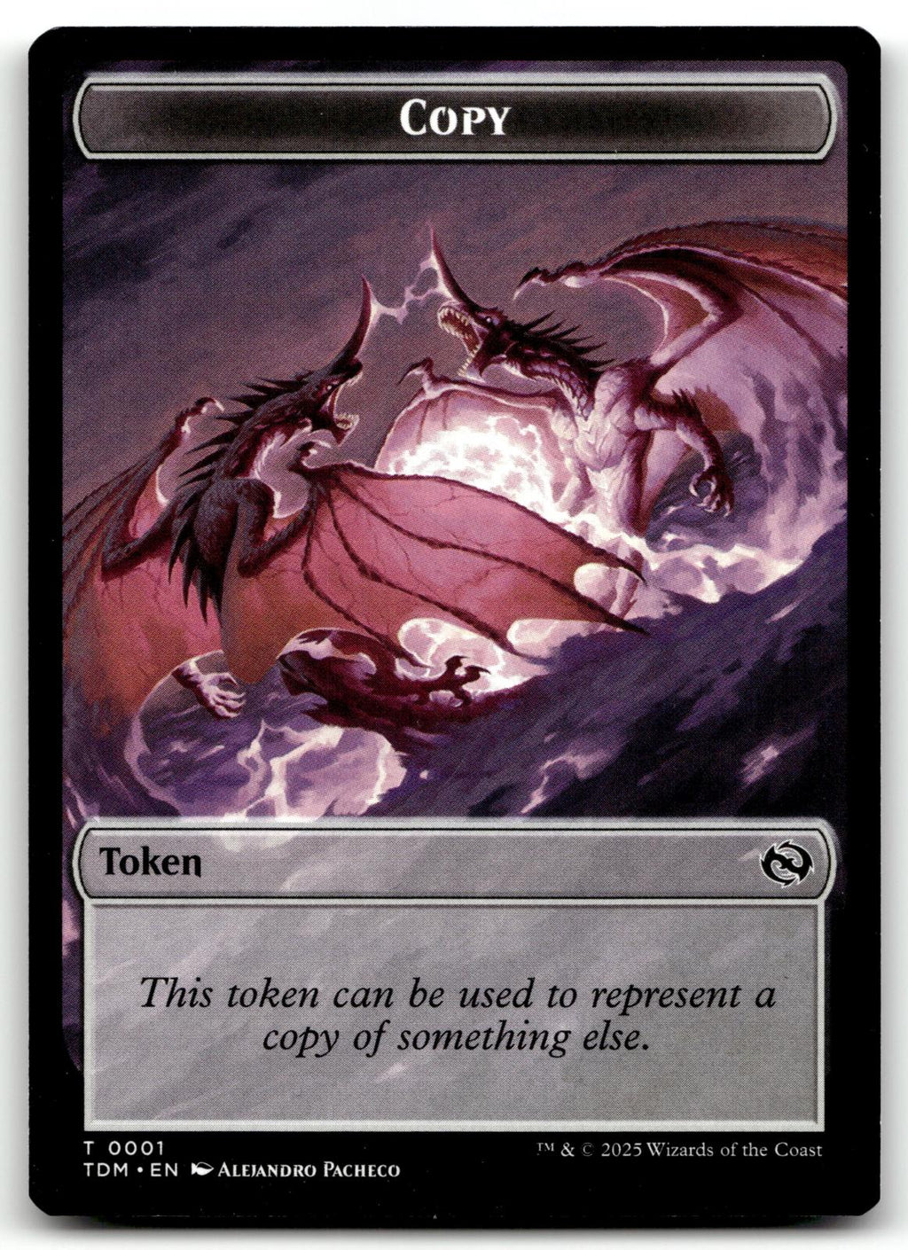 Copy // Monk Double-Sided Token 1 // 3 Tarkir: Dragonstorm Magic: The Gathering 