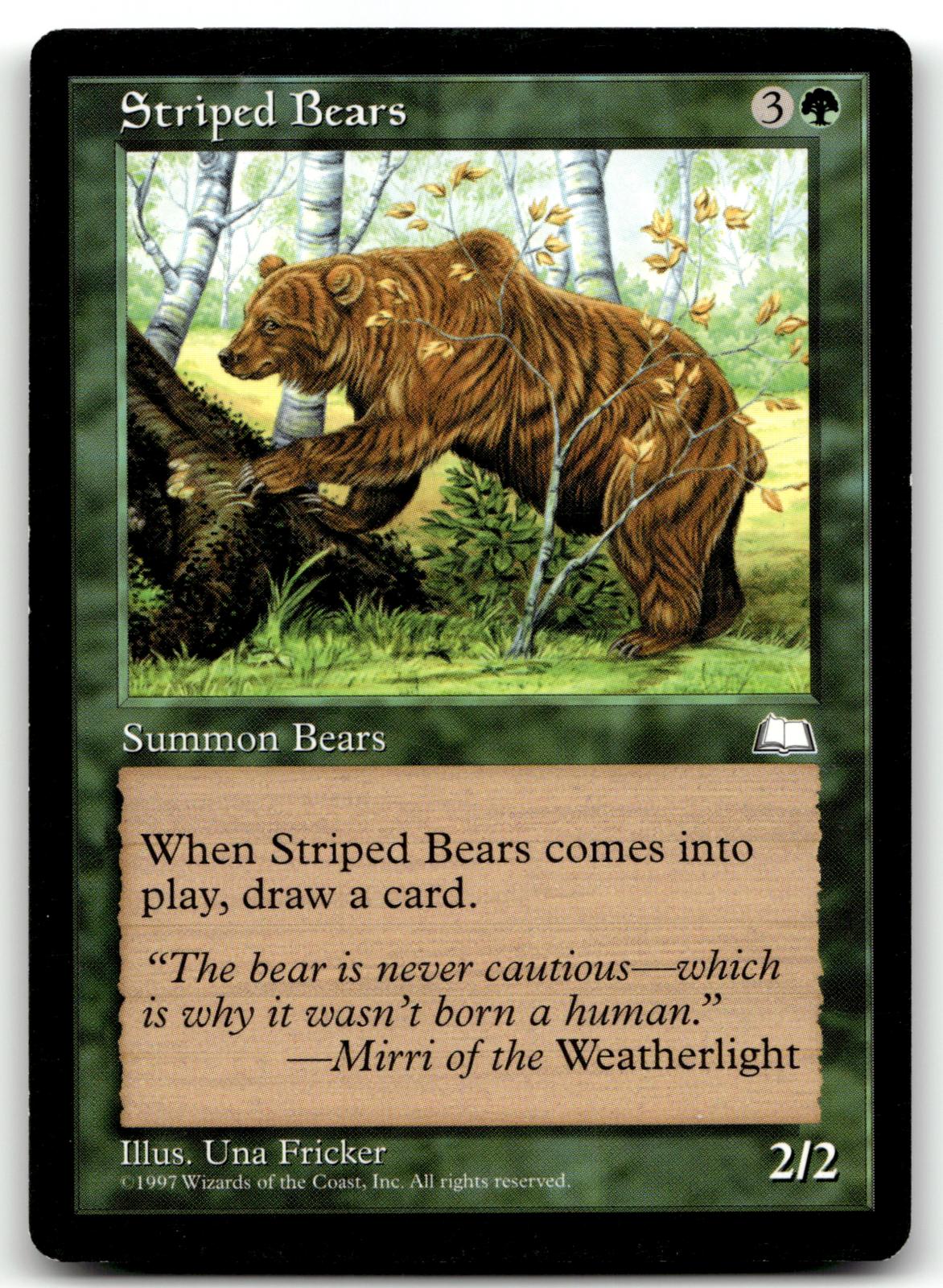 Striped Bears Common Weatherlight Magic: The Gathering Near Mint