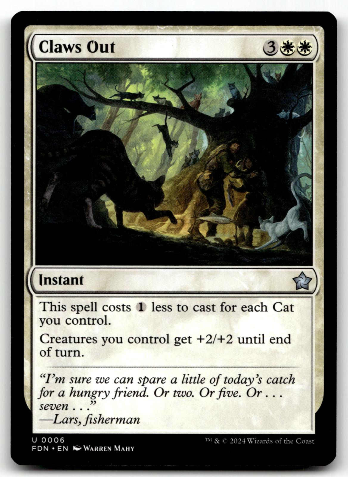 Claws Out 6 Uncommon Foundations Magic: The Gathering Near Mint