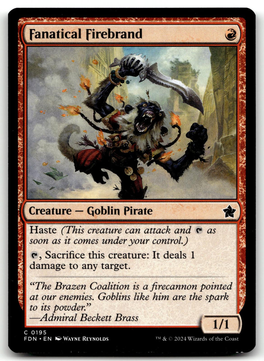 Fanatical Firebrand 195 Common Foundations Magic: The Gathering Near Mint