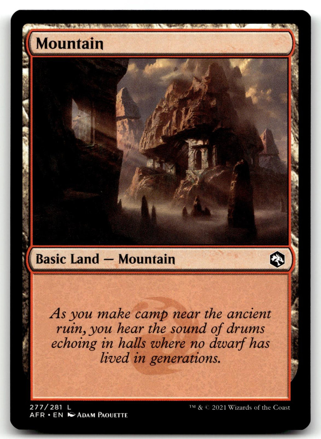 Mountain (277) 277 Adventures in the Forgotten Realms Magic: The Gathering NM