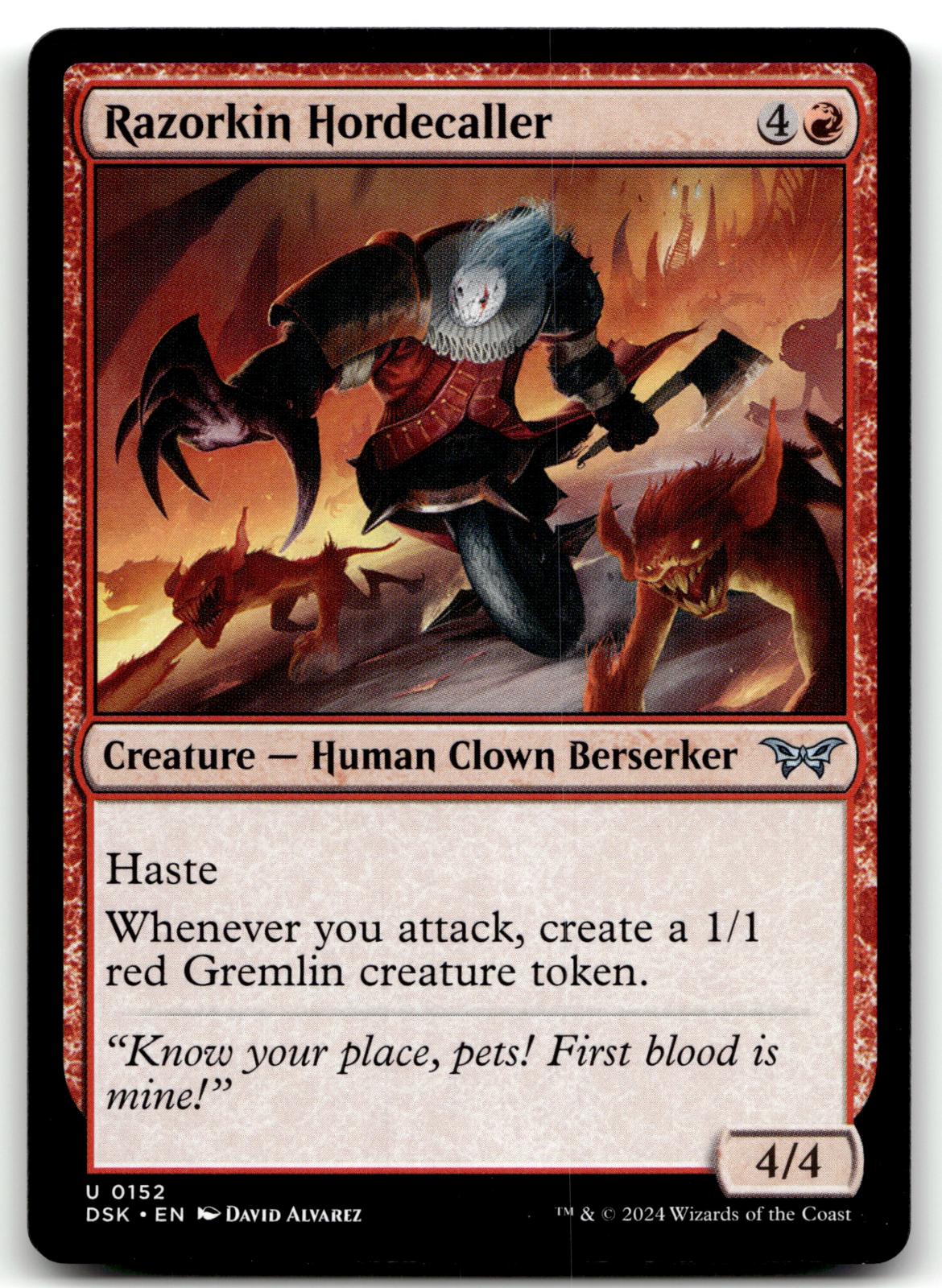 Razorkin Hordecaller 152 Duskmourn: House of Horror Magic: The Gathering NM