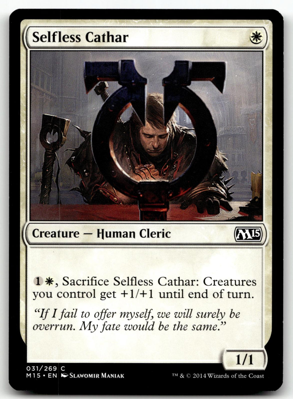 Selfless Cathar 31 Common Magic 2015 (M15) Magic: The Gathering Near Mint
