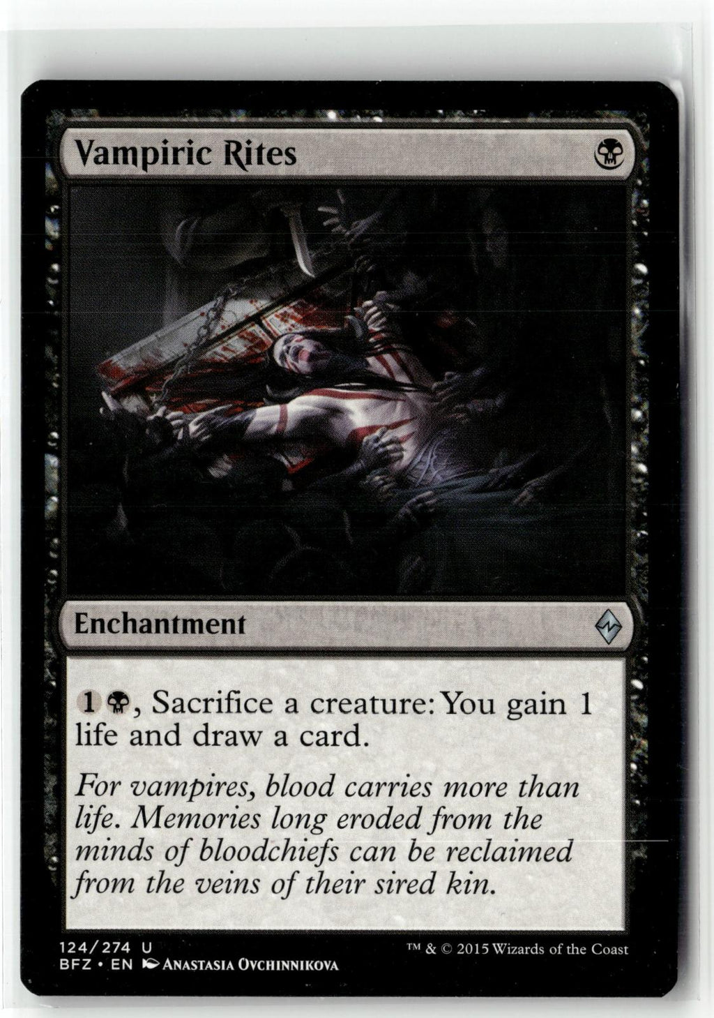 Vampiric Rites 124 Uncommon Battle for Zendikar Magic: The Gathering Near Mint