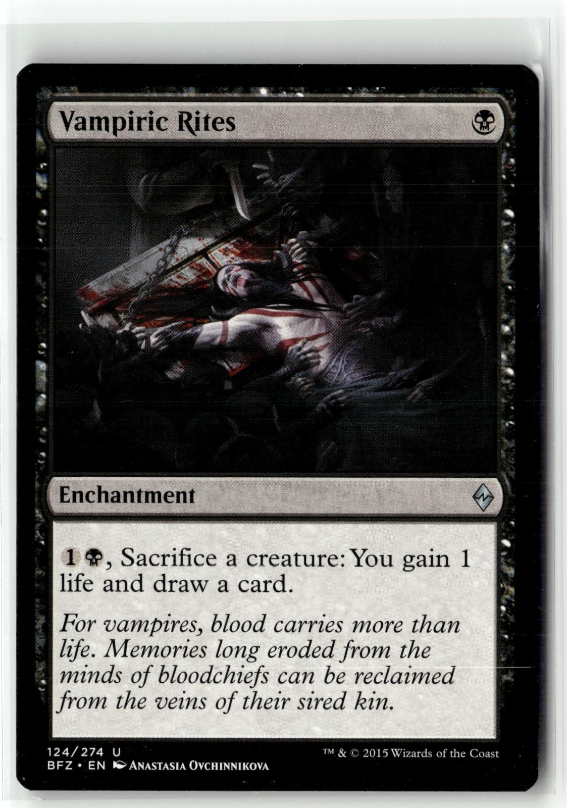 Vampiric Rites 124 Uncommon Battle for Zendikar Magic: The Gathering Near Mint