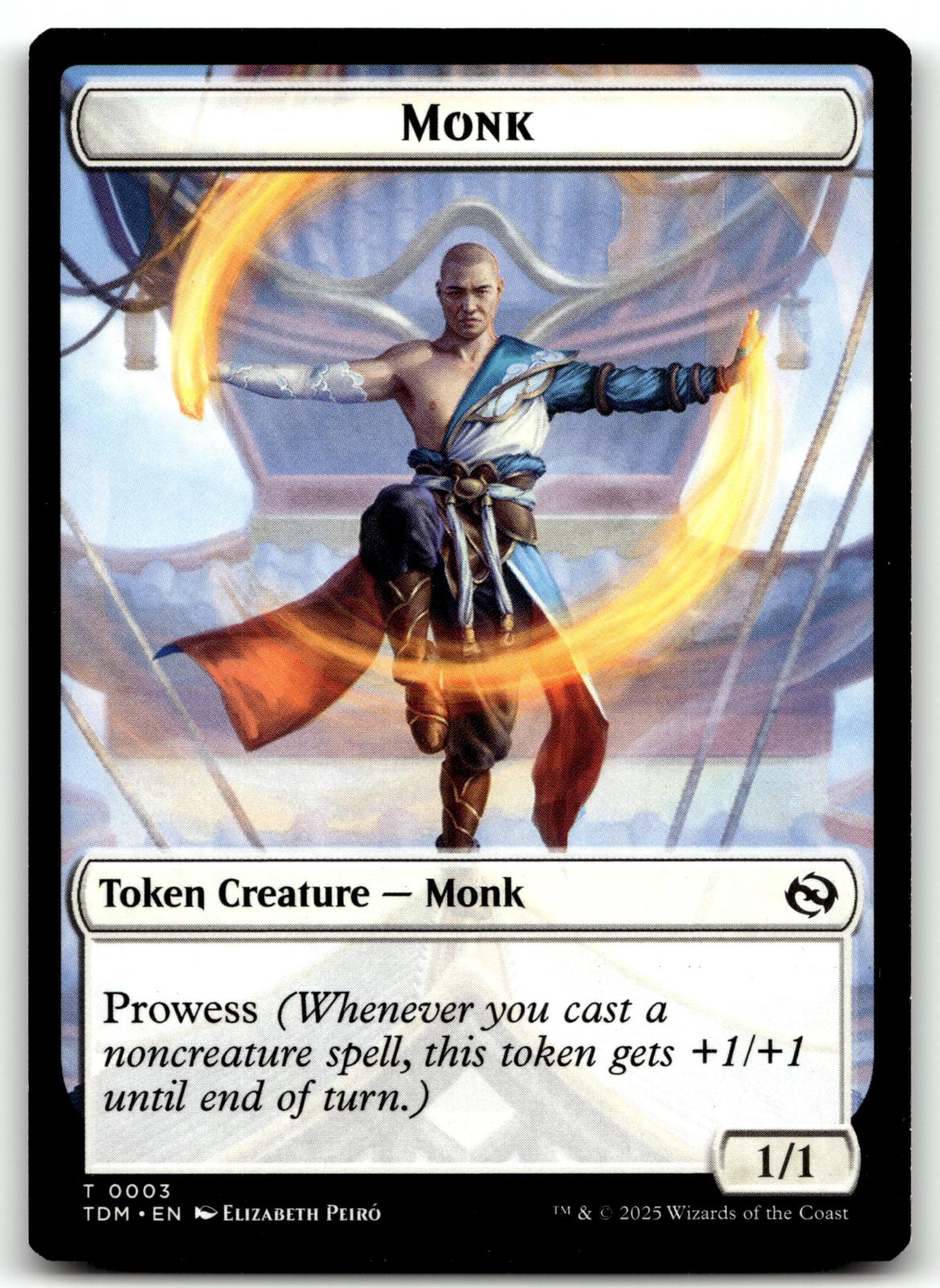 Copy // Monk Double-Sided Token 1 // 3 Tarkir: Dragonstorm Magic: The Gathering