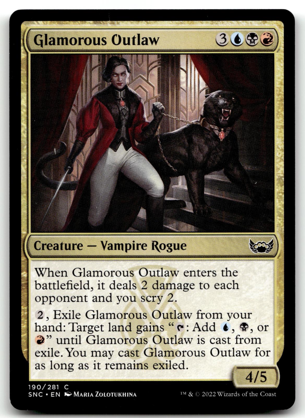 Glamorous Outlaw 190 Common Streets of New Capenna Magic: The Gathering NM