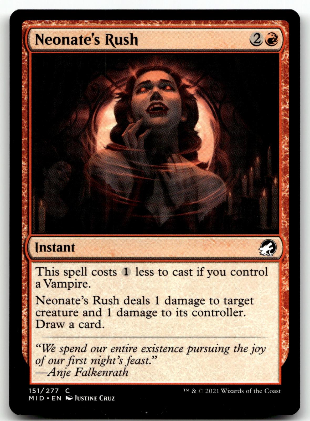 Neonate's Rush 151 Common Innistrad: Midnight Hunt Magic: The Gathering NM