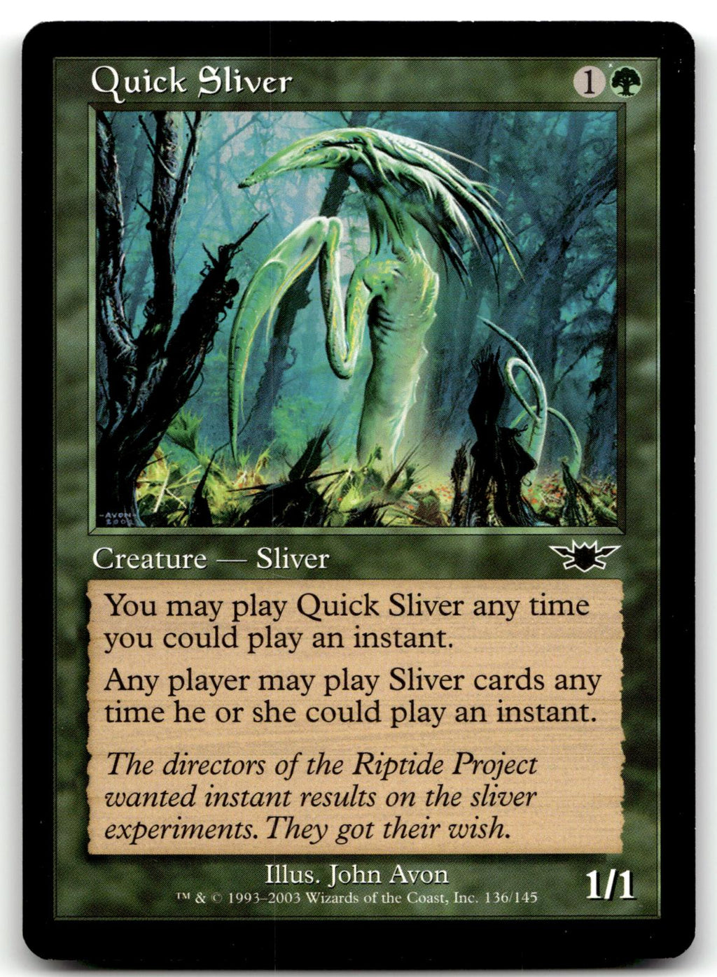 Quick Sliver 136 Common Legions Magic: The Gathering Near Mint