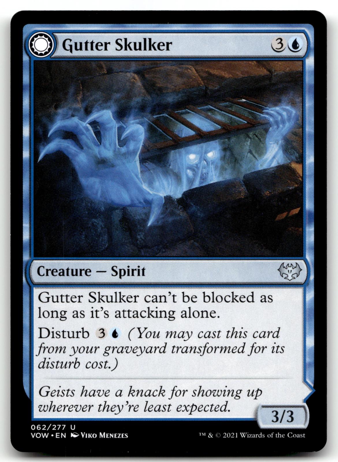 Gutter Skulker 62 Uncommon Innistrad: Crimson Vow Magic: The Gathering Near Mint