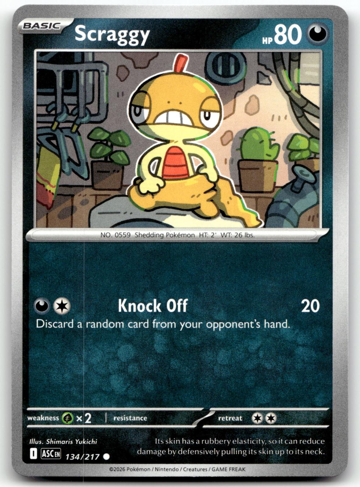Scraggy 134/217 Common Ascended Heroes Pokemon Near Mint