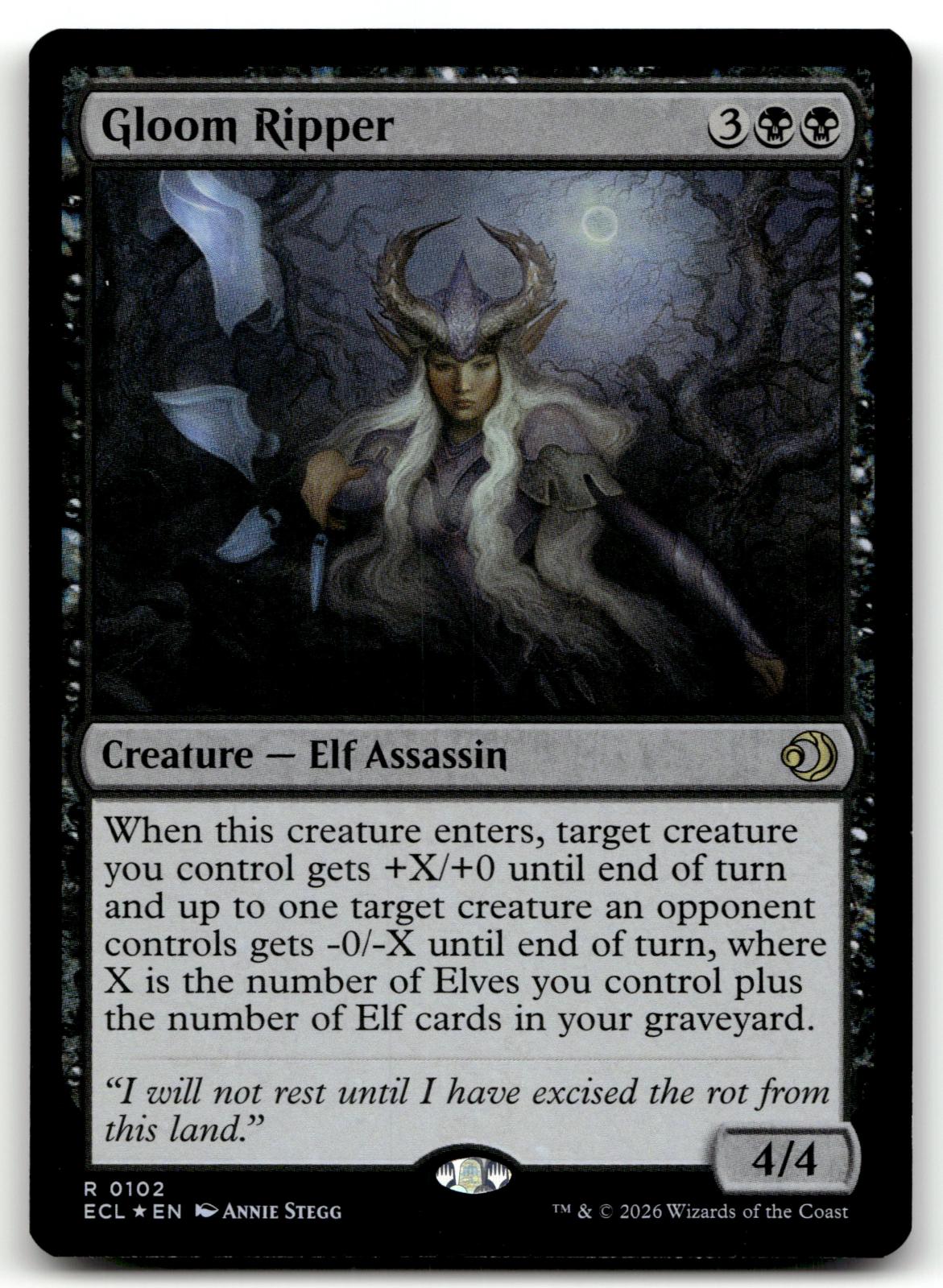 Gloom Ripper 102 Rare Lorwyn Eclipsed Magic: The Gathering Foil Near Mint