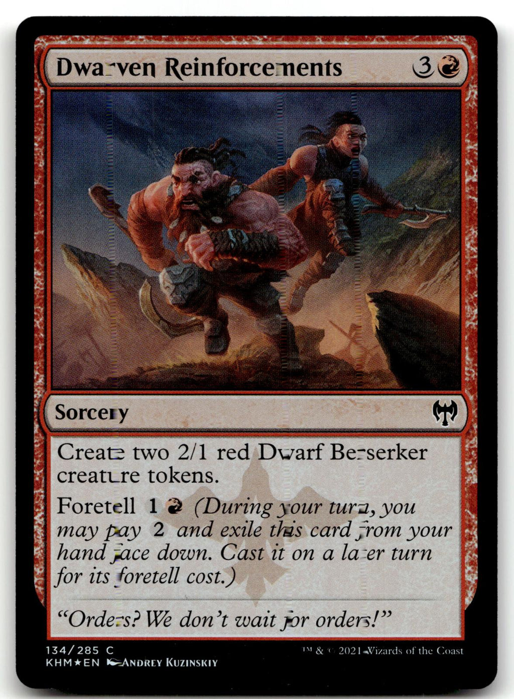 Dwarven Reinforcements 134 Common Kaldheim Magic: The Gathering Foil Near Mint