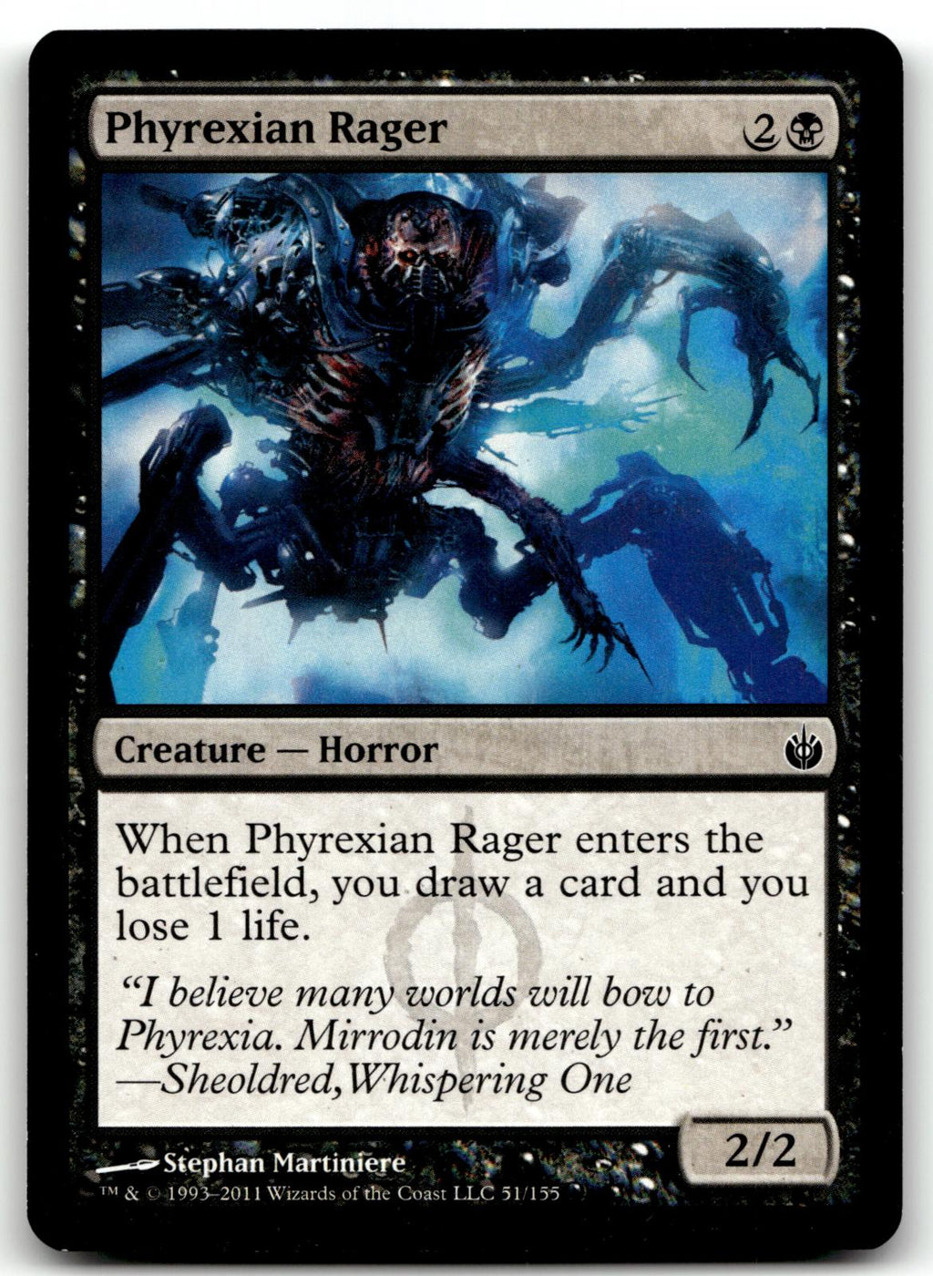Phyrexian Rager 51 Common Mirrodin Besieged Magic: The Gathering Near Mint
