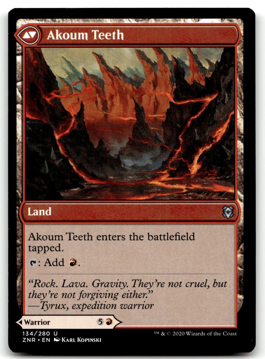 Akoum Warrior 134 Uncommon Zendikar Rising Magic: The Gathering Near Mint