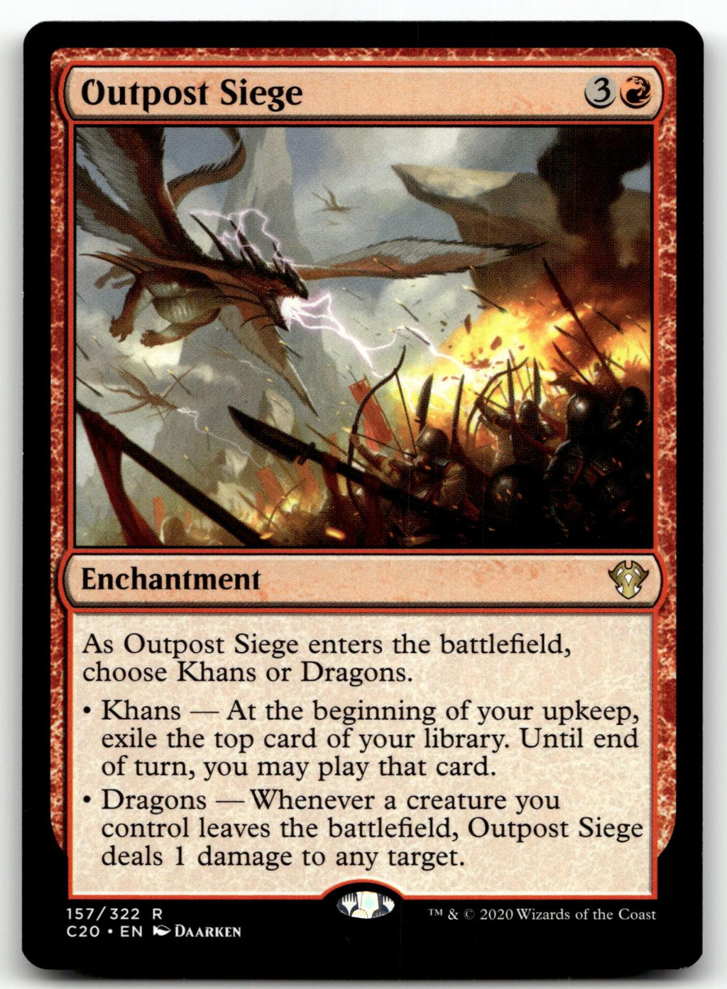 Outpost Siege 157 Rare Commander 2020 Magic: The Gathering Near Mint