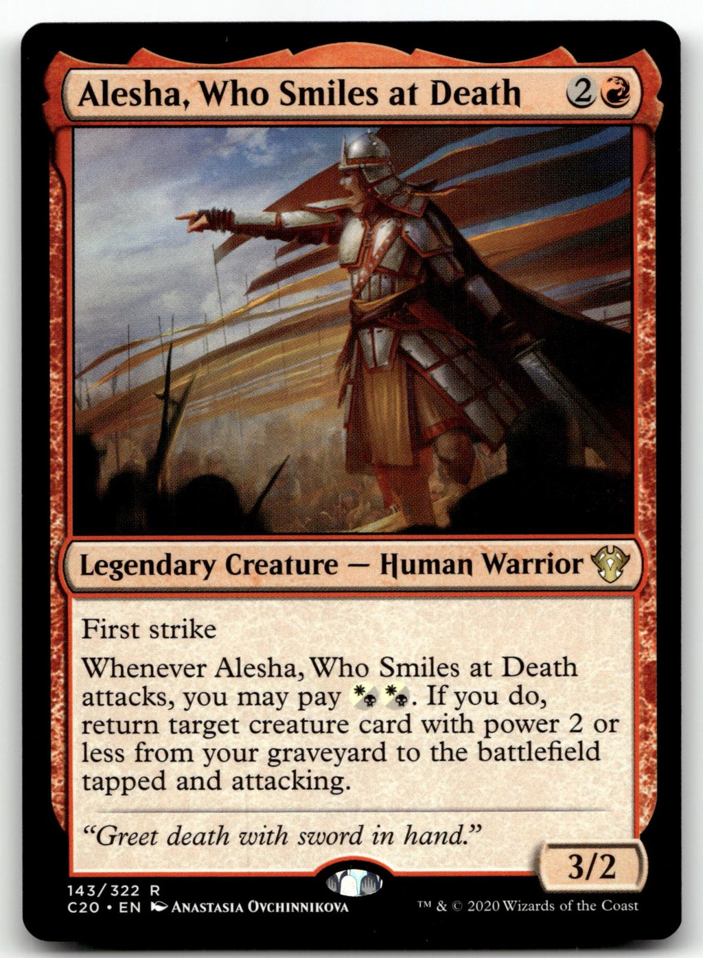 Alesha, Who Smiles at Death 143 Rare Commander 2020 Magic: The Gathering NM