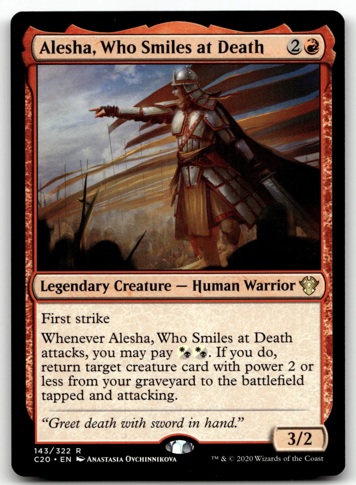 Alesha, Who Smiles at Death 143 Rare Commander 2020 Magic: The Gathering NM
