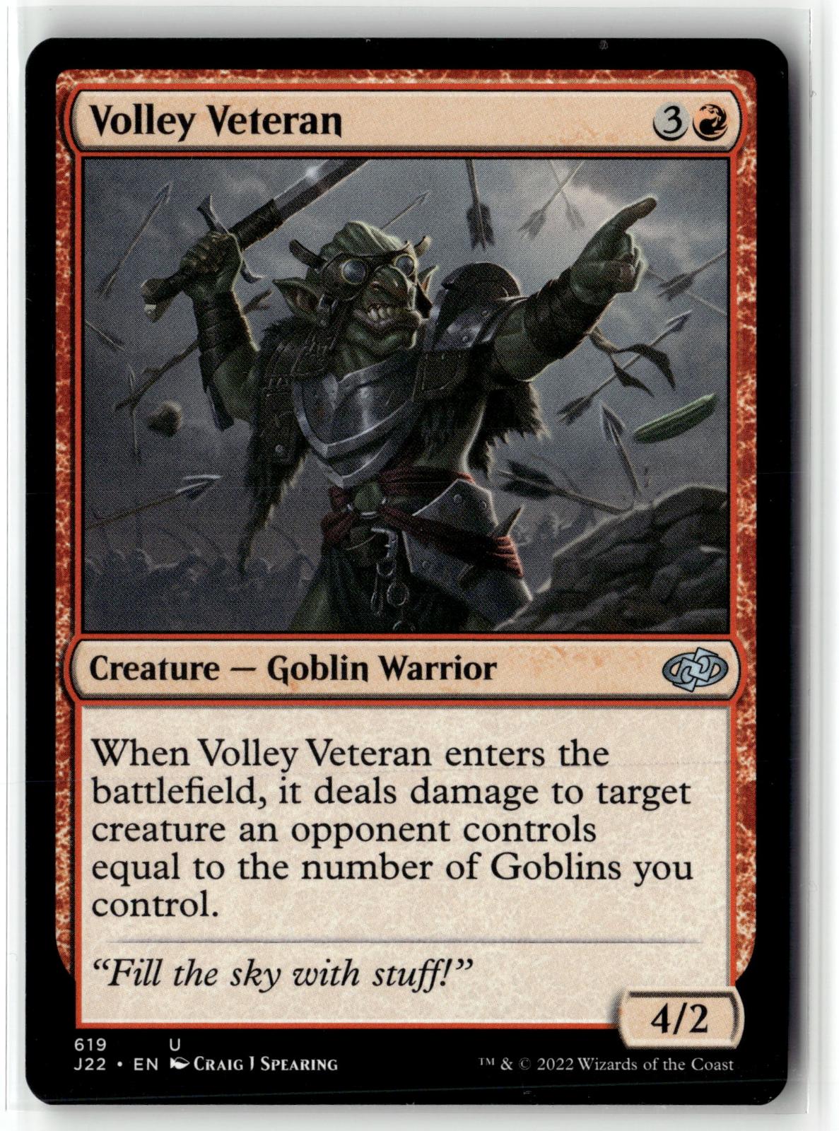 Volley Veteran 619 Uncommon Jumpstart 2022 Magic: The Gathering Near Mint