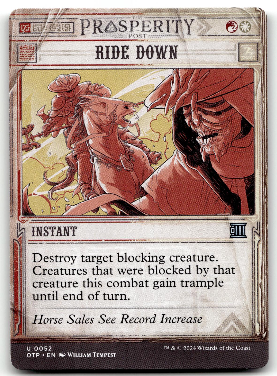 Ride Down 52 Outlaws of Thunder Junction: Breaking News Magic: The Gathering NM