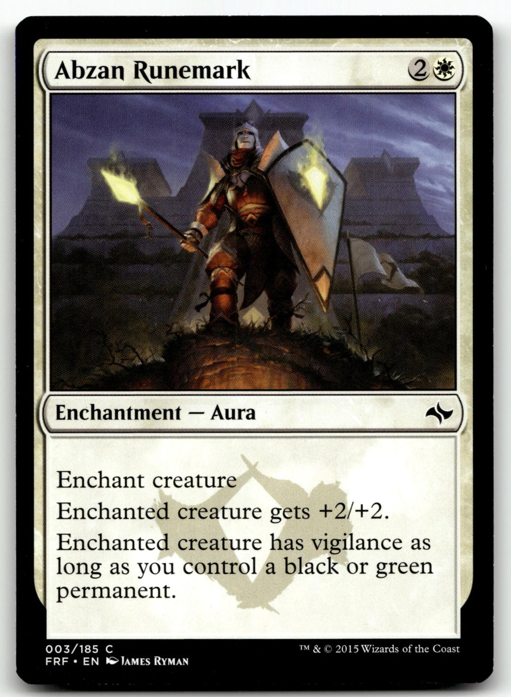 Abzan Runemark 3 Common Fate Reforged Magic: The Gathering Near Mint
