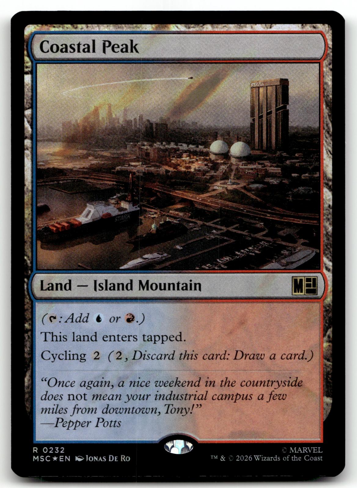 Coastal Peak 232 Rare Commander: Marvel Super Heroes Magic: The Gathering NM