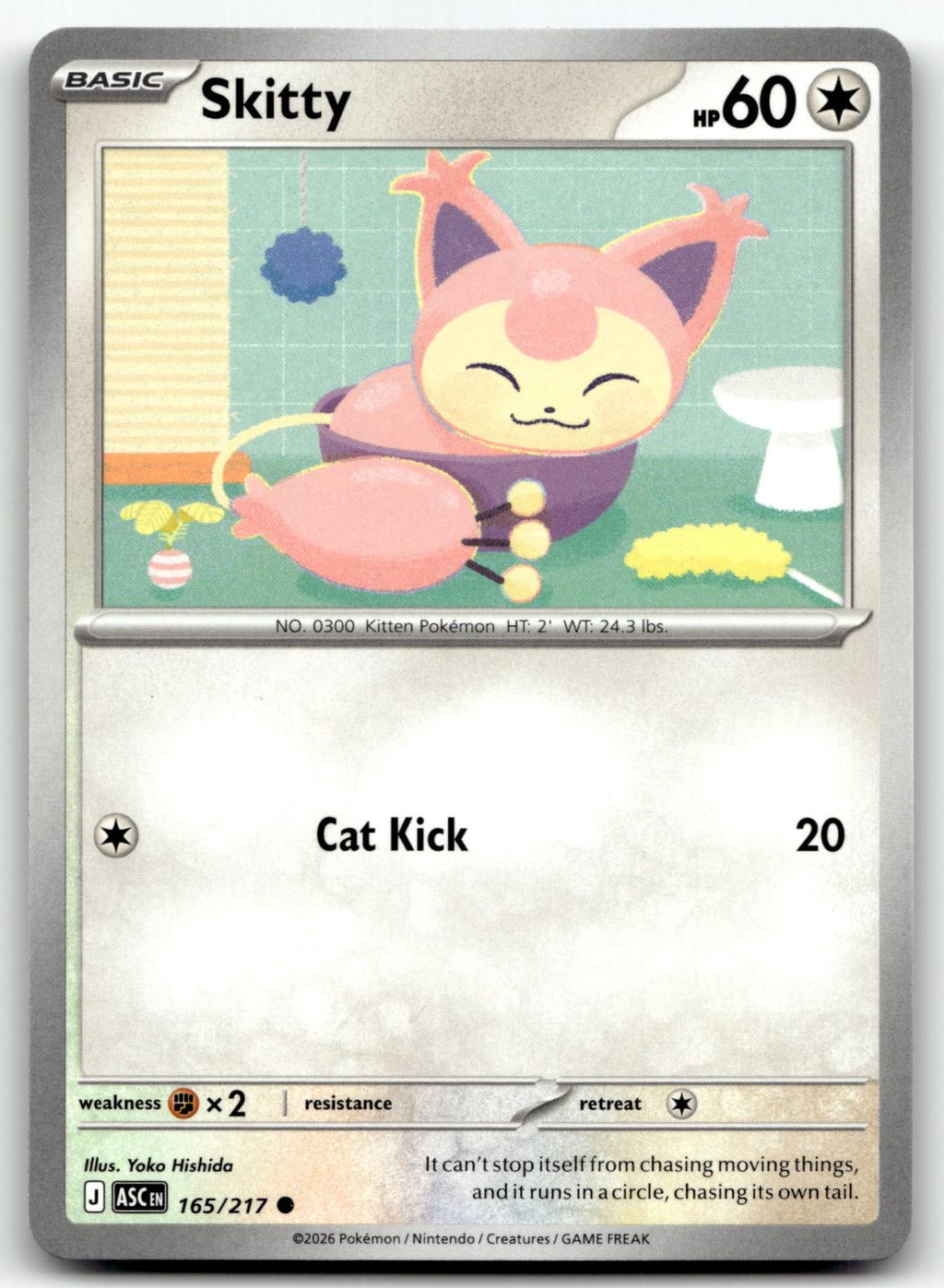 Skitty 165/217 Common Ascended Heroes Pokemon Near Mint