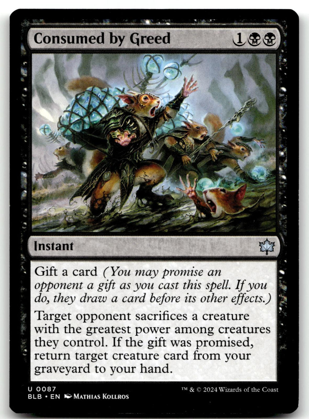Consumed by Greed 87 Uncommon Bloomburrow Magic: The Gathering Near Mint