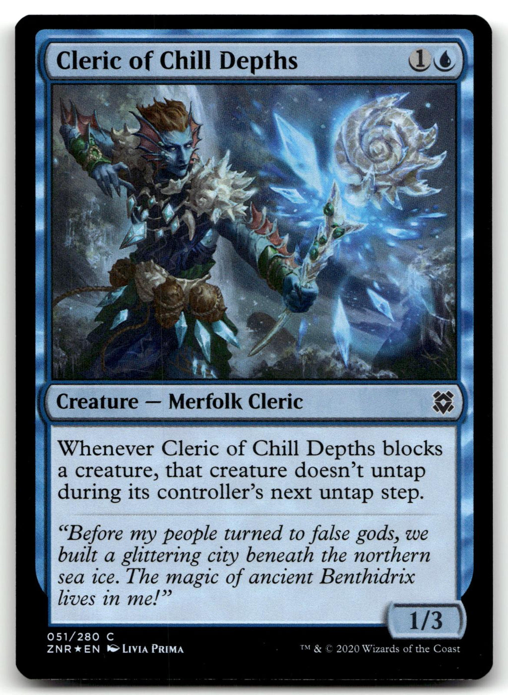 Cleric of Chill Depths 51 Common Zendikar Rising Magic: The Gathering Foil NM
