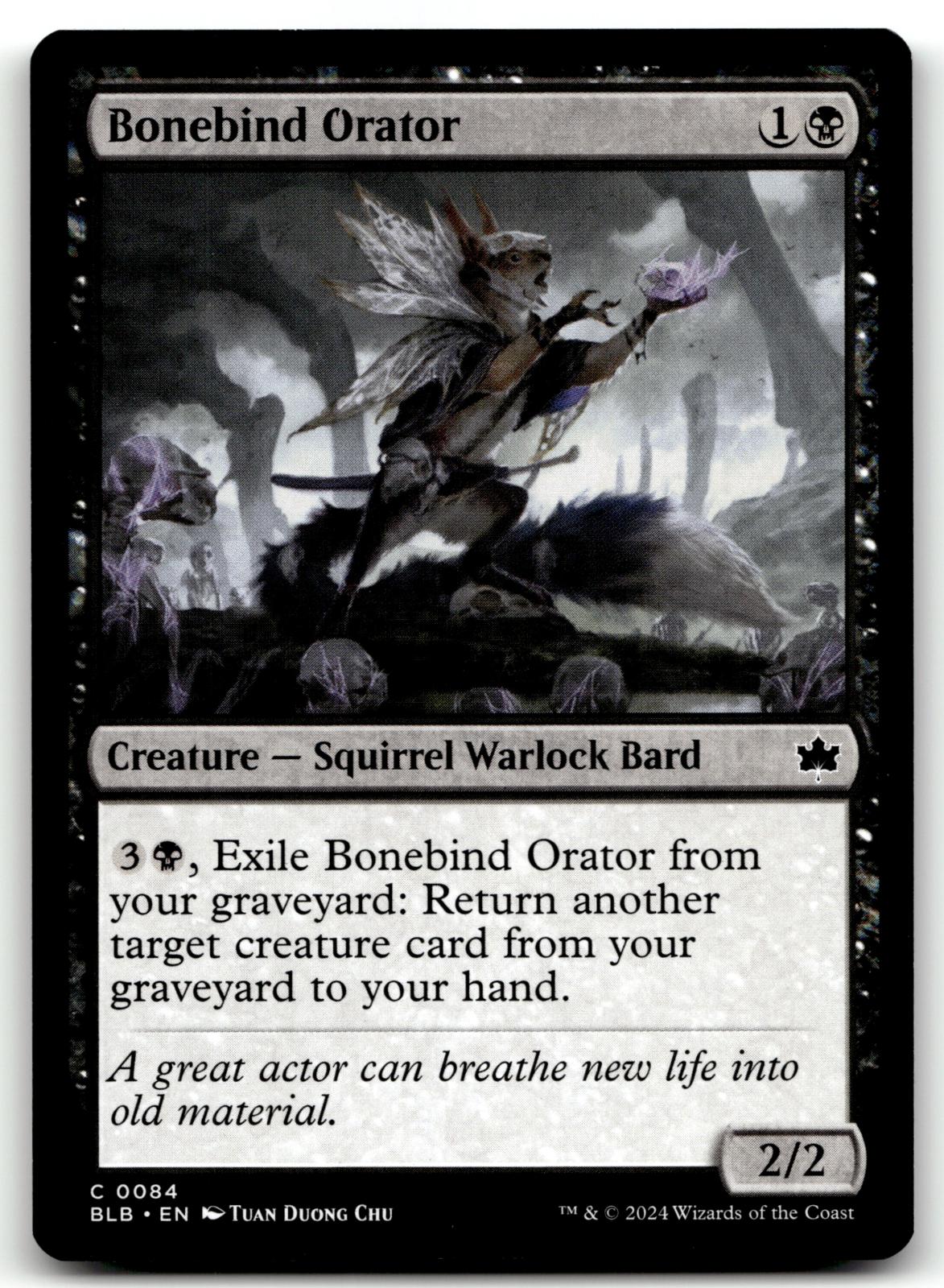 Bonebind Orator 84 Common Bloomburrow Magic: The Gathering Near Mint