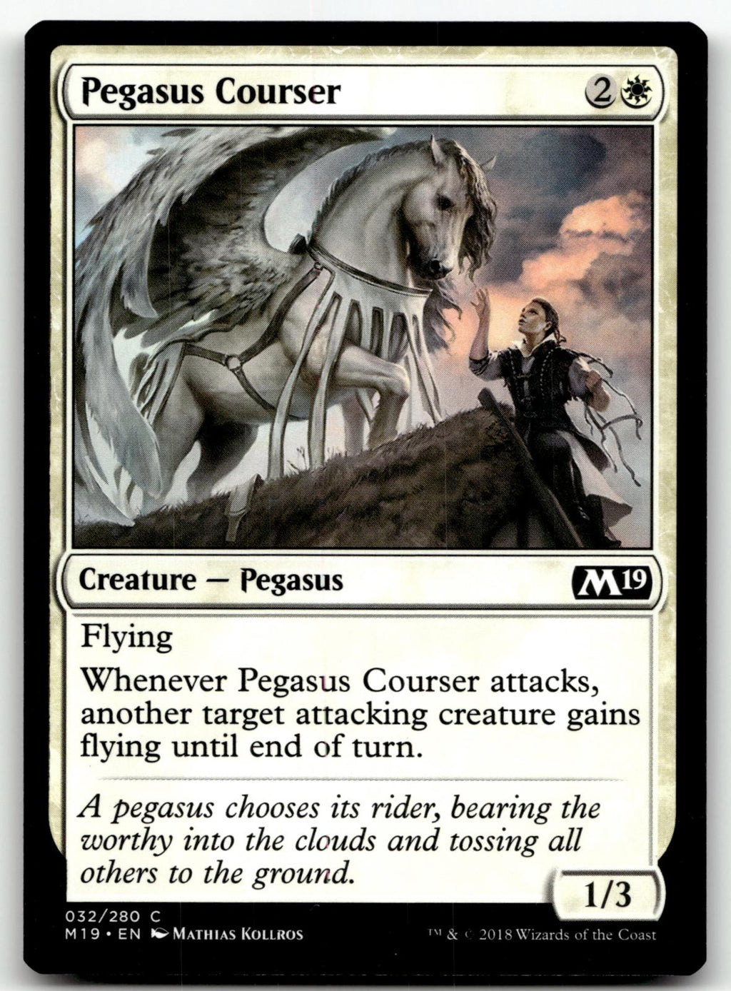 Pegasus Courser 32 Common Core Set 2019 Magic: The Gathering Near Mint