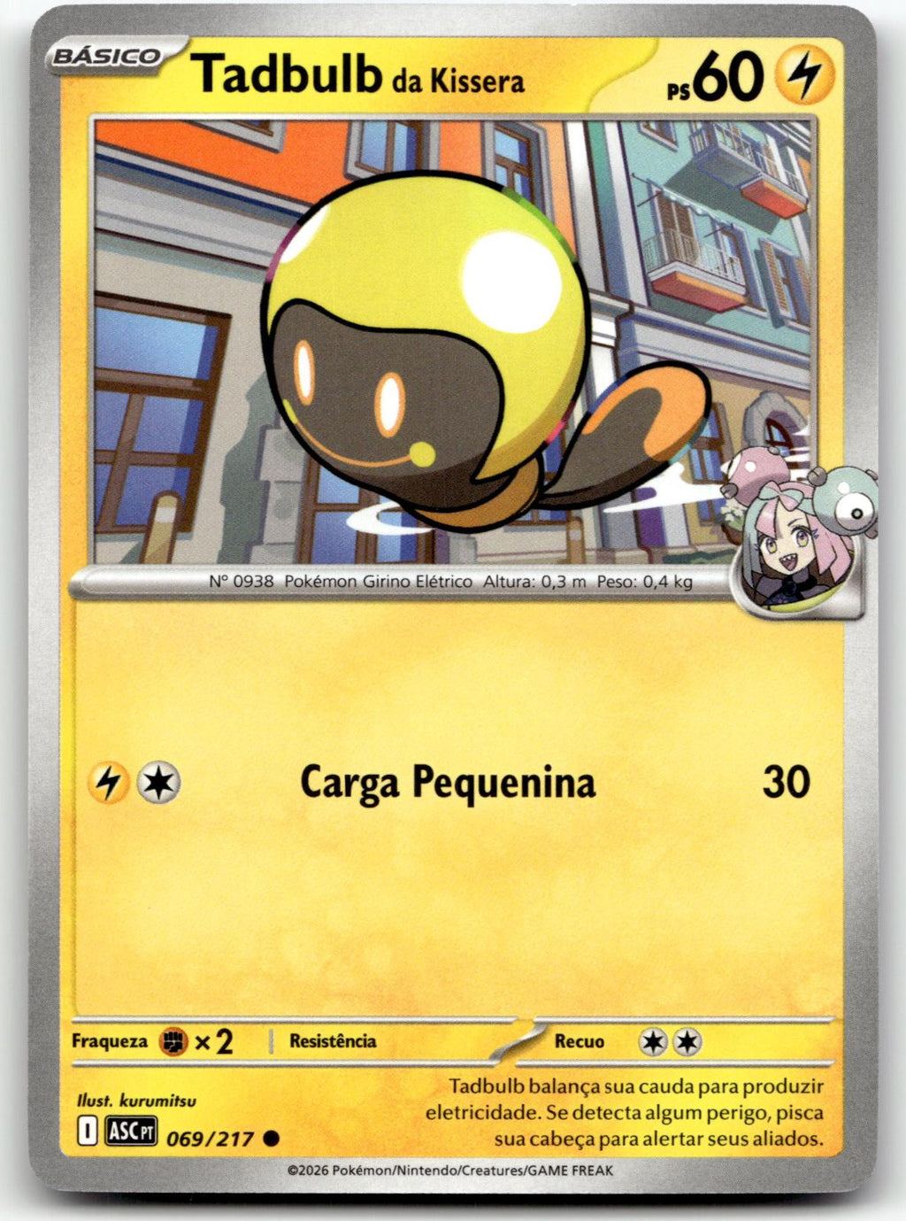 Iono's Tadbulb 069/217 Common Ascended Heroes Pokemon Near Mint