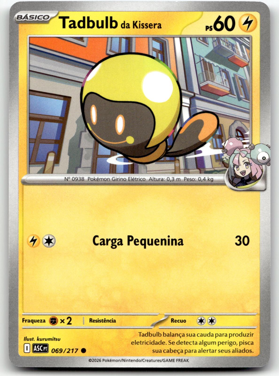 Iono's Tadbulb 069/217 Common Ascended Heroes Pokemon Near Mint