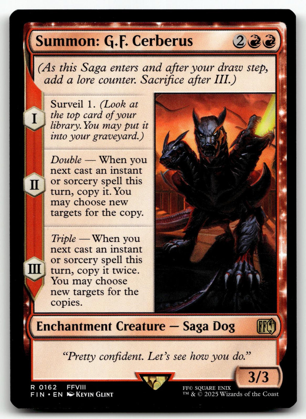 Summon: G.F. Cerberus 162 Rare FINAL FANTASY Magic: The Gathering Near Mint